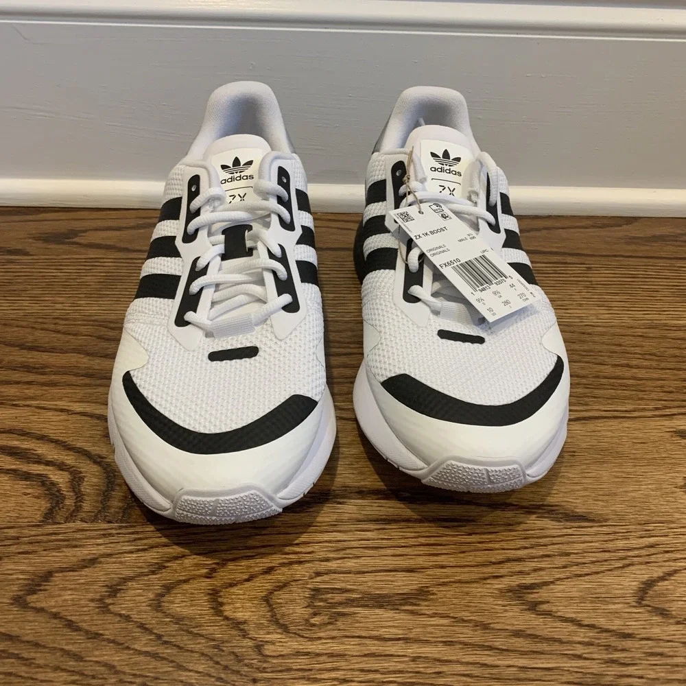 Adidas Originals ZX 1K Boost Running Shoes Black White Men's Size 10 FX6510